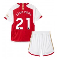 Dres Arsenal Fabio Vieira #21 Domáci pre deti 2023-24 Krátky Rukáv (+ trenírky)